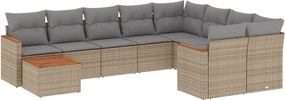 vidaXL 10 részes vegyes bézs polyrattan kerti ülőgarnitúra párnákkal
