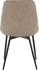 Szék, ekobőr szürkésbarna taupe/fekete, HAZAL