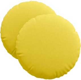 vidaXL Ülőpárnák 2 pcs Világos sárga Ø40 x 13 cm szövet