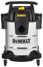 DeWALT DXV25S száraz-nedves porszívó, rozsdamentes váz, 25 liter, 15 Kpa, 37,8 l/s, 8 tartozék, 1050 W