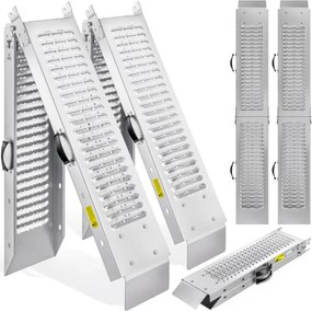 DRIVE Autós felhajtó rámpa, felhajtható, 2 darabos készlet, max 400 kg, 160cm, ezüst Jurhan