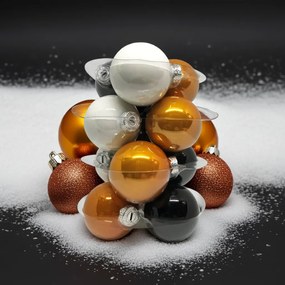 Copper &amp; Black üveg karácsonyi gömb szett 12*6cm