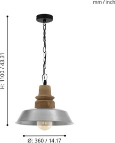 Eglo 33024 - Csillár láncon RIDDLECOMBE 1xE27/60W/230V