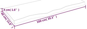 világosbarna kezelt tömör tölgyfa asztallap 100x40x(2-4) cm