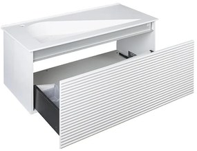 TMP TROYA100 fali fürdőszobabútor - Akrivit öntött műmárvány mosdóval - 100 x 48,5 cm