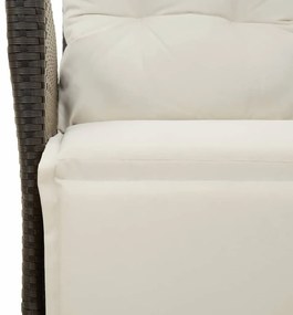 3 részes fekete polyrattan kerti étkezőgarnitúra párnákkal