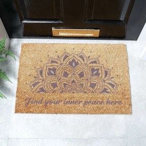 Kókuszrost lábtörlő 40x60 cm Find Your Inner Peace – Artsy Doormats