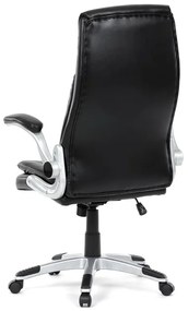 Fekete ökobőr irodai szék hintamechanikával. KA-F1218 BK