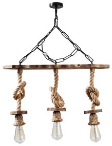 Láncos csillár EREBOS 3xE27/40W/230V barna