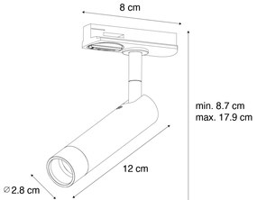 Modern fehér spot lámpa 1 fázisú sínrendszerhez - Iconic Ivy