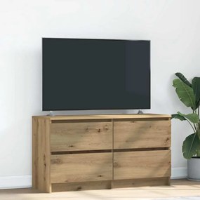 kézműves tölgy színű szerelt fa TV-szekrény 100x35x54 cm