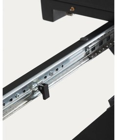 Fekete kerek bővíthető étkezőasztal üveg asztallappal ø 160 cm Vashti – Kave Home