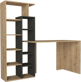 Polcos íróasztal 120x73,5x150cm barna FUR1240-1