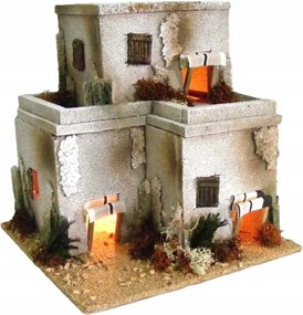 Keleti kétszintes betlehem dekoråciós håzikó 26cm magas