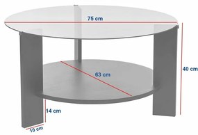 Clara Sapphire Oak dohányzóasztal