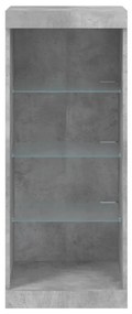 betonszürke tálalószekrény LED-világítással 41 x 37 x 100 cm