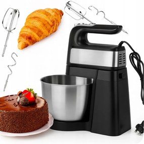 Kraft&Dele rozsdamentes acél tálasmixer, 5 sebességfokozat, 1000 W