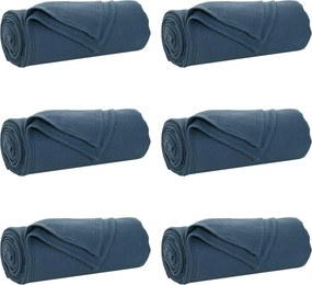vidaXL Takarók 6 pcs Sötétkék 170 x 130 cm Gyapjú