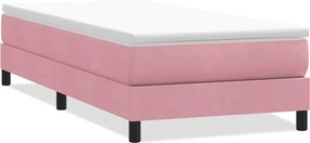 vidaXL rózsaszín bársony rugós ágy matrac nélkül 90x220 cm