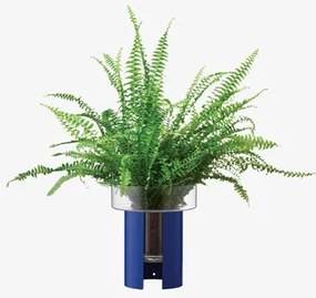 LSA International Terrazza virágcserép, h 22 cm, Ø19 cm, átlátszó/kobaltkék - LSA nemzetközi