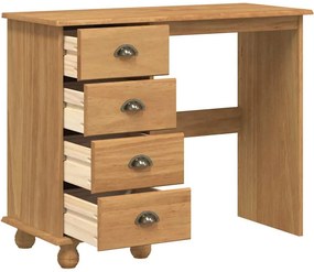 vidaXL Íróasztal fiókkal ASKIM Barna 95 x 40 x 75 cm Tömör fenyőfa