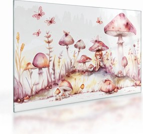 Üveg kép - Rózsaszín tündér (70x50 cm)
