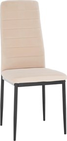 Szék, bézs Dulux Velvet szövet/fekete fém, COLETA NOVA