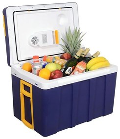 Kerekes hűtőláda 60W/230/12V 50 l kék/sárga