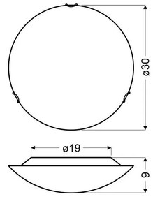 Fehér mennyezeti lámpa üveg búrával ø 30 cm Circle – Candellux Lighting