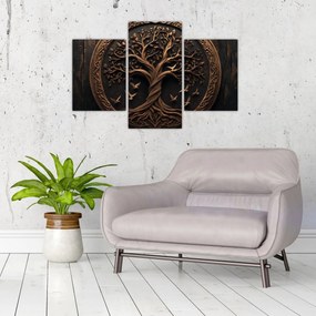 Kép – Fából készült életfa (90x60 cm)