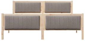 Ágykeret fejtámlával Barna és taupe 180 x 200 cm Tömör fenyőfa