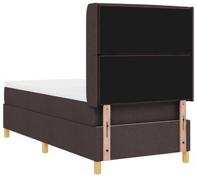 Boxspring Ágy Matrac és LED Sötétbarna 80x200 cm Szövet