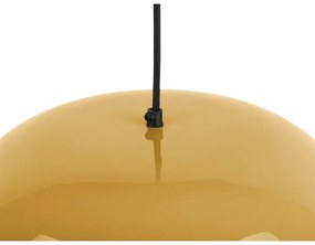 Mustársárga függőlámpa fém búrával ø 50 cm Waved – Leitmotiv