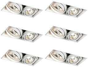 6 darabos süllyesztett spotlámpa szett fehér GU10 50mm 2-fényű keret nélküli - Oneon