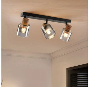 Brilagi - HYGGE spotlámpa 3xE14/15W/230V fekete/füstszínű
