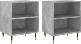 vidaXL 2 db betonszürke szerelt fa éjjeliszekrény 40x30x50 cm