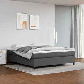 Szürke műbőr rugós ágy matraccal 160 x 200 cm