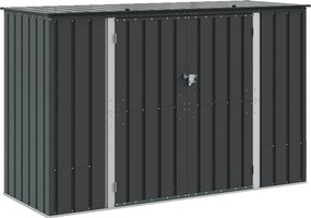 vidaXL Kerti Tároló Doboz Fekete 214 x 82 x 132 cm Acél