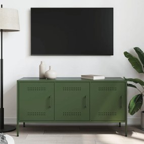 olívazöld acél TV-szekrény 100,5 x 39 x 50,5 cm