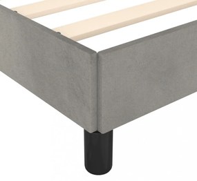 világosszürke bársony ágykeret matrac nélkül 100x200 cm