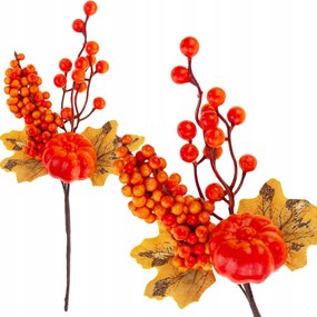 Díszág sütőtökkel 31cm őszi dekoráció koszorú kompozíció nád M