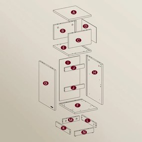 ROBIN éjjeliszekrény, 30x25x65cm, fehér/bézs Vasagle