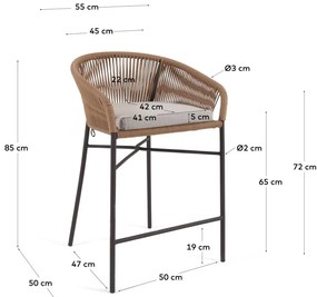 Bézs fém-párnázott kerti bárszék Yanet – Kave Home