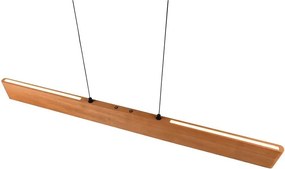 Natúr színű LED függőlámpa fa búrával Edgewood – Trio