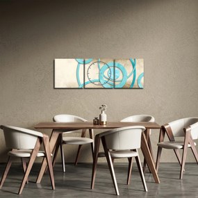 Kép - Kék körök akvarell (órával) (90x30 cm)