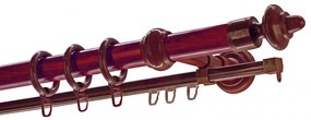 Mahagóni műanyag végzárós rúd karnis 120 cm