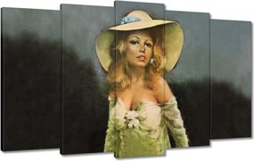 Vászonkép 100x60 Brigitte Bardot Kalap