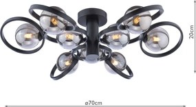 Dar Lighting modern mennyezeti lámpa lynette fekete darlyn4822-01