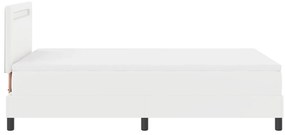 Boxspring Ágy Matraccal, Fehér, Kis Dupla, Műbőr
