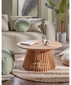 Irune teakfa dohányzóasztal, ⌀ 80 cm - Kave Home